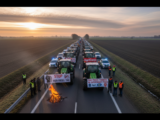 Bauernproteste gegen Agrardiesel-Steuer und Marktmacht der Supermärkte