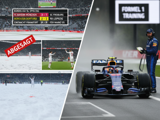 Bundesliga Spieltag 16: Ergebnisse und Absagen; Formel 1 Training