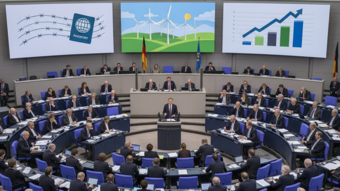 Bundestag debattiert über Grenzkontrollen, Windkraft und soziale Ungleichheit