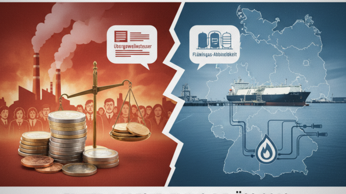 Energiepreise spalten Deutschland: Debatte um Besteuerung von Übergewinnen und Abhängigkeit von Flüssiggas