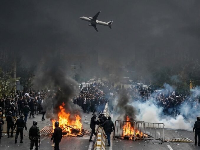 Eskalation im Iran: Berichte über Gewalt gegen Demonstranten und Flugraumsperrungen