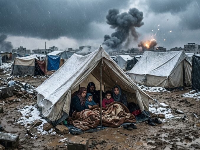 Fragiler Waffenstillstand im Gazastreifen: Ziviles Leid durch Winterstürme und anhaltende Angriffe
