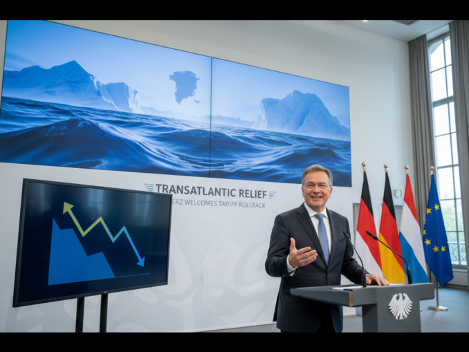 Merz begrüßt Zurücknahme von US-Zöllen im Grönland-Konflikt, warnt aber vor anhaltender transatlantischer Belastung