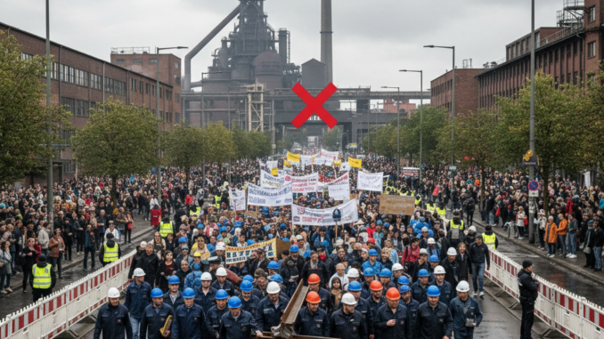 Sozialproteste gegen Rentenpolitik und Stellenabbau in der Stahlindustrie belasten Deutschland
