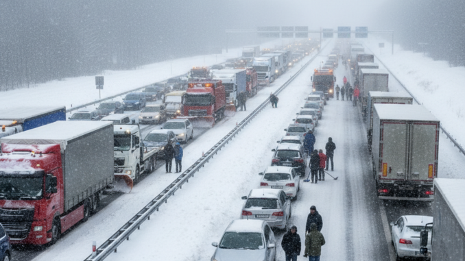 Wintereinbruch in Deutschland: Massive Verkehrsbehinderungen durch Schnee und Eis